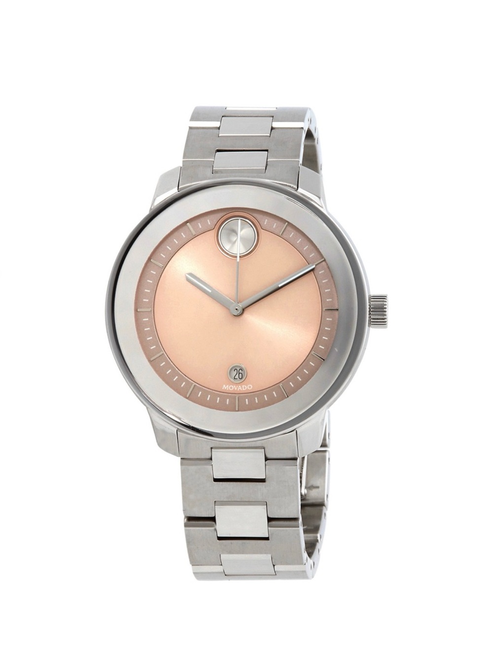Movado Bold Verso Women’s Pink Dial Stainless Steel Bracelet Watch 3600748